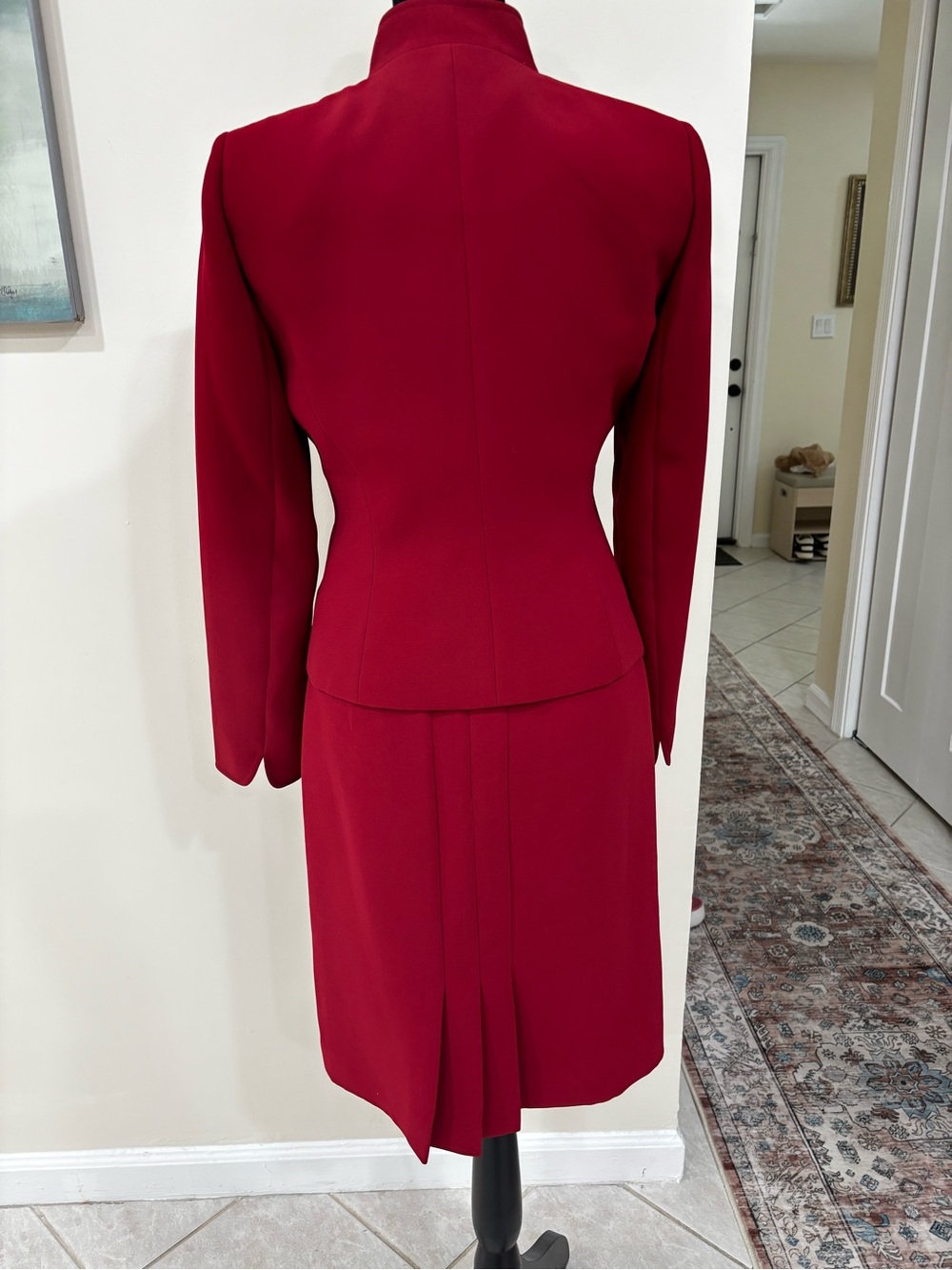Tahari Crimson Peplum Belted Blazer and Skirt - Picture 5 of 8